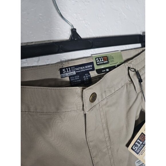 Men's 5.11 tactical series covert cargo pants style 74290 36x34 khaki 8 pockets - Picture 3 of 6